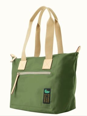 Dooney & Bourke Green Tote with Tan Straps